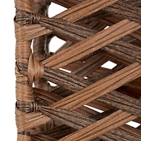 6ft. Copper Metal Geometric Handmade Foldable Freestanding Woven Room Divider Screen