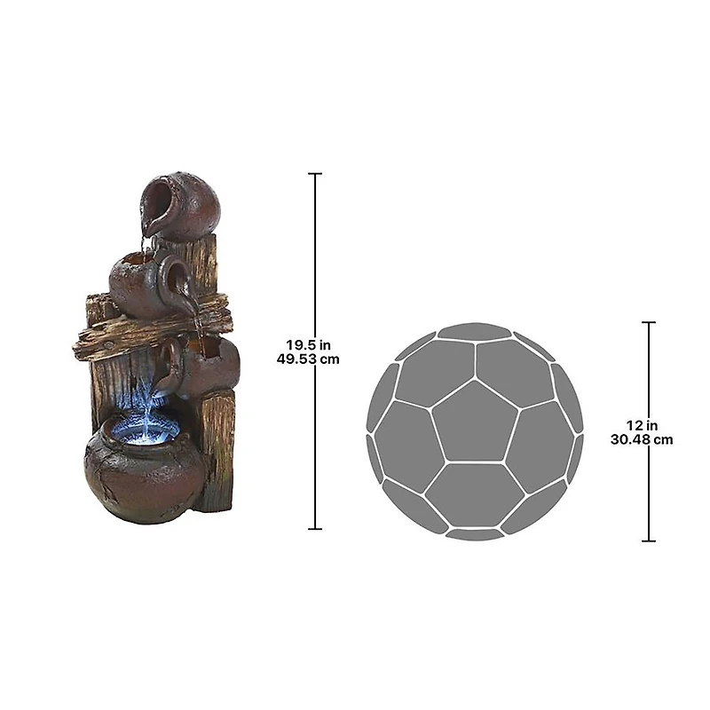 Design Toscano Casa Chianti Cascading Urns Illuminated Garden Fountain