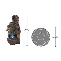 Design Toscano Casa Chianti Cascading Urns Illuminated Garden Fountain