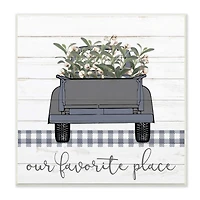 Stupell Industries Favorite Place Truck Wood Texture Blue Word Design Wood Wall Plaque