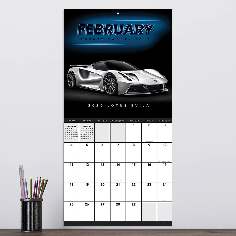 TF Publishing 2024 Dream Cars Wall Calendar