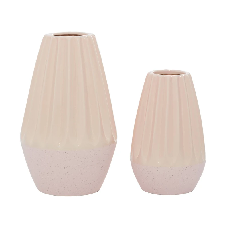 Pink Ceramic Contemporary Vase Set