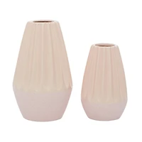 Pink Ceramic Contemporary Vase Set