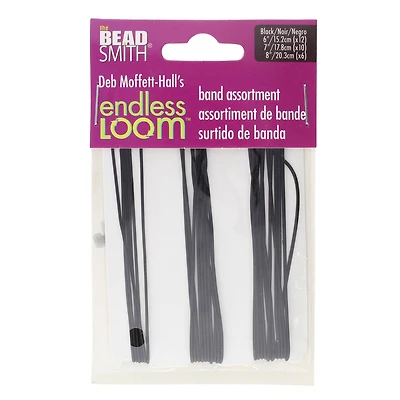 The Beadsmith® Assorted Size Black Endless Loom Bands