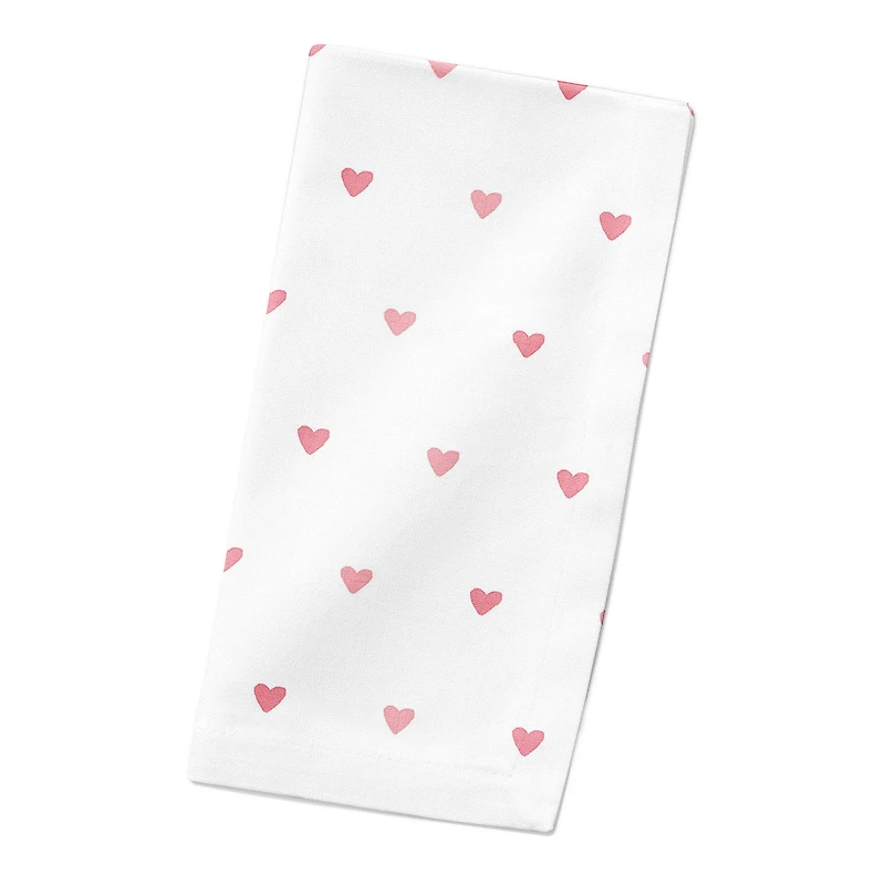 Simple Heart Pattern 10" x 10" Cotton Twill Napkin