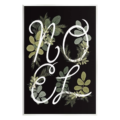 Stupell Industries Noel Intertwined Botanical Leaves Wall Plaque Art