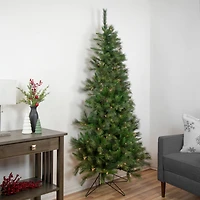 6.5ft. Pre-Lit Medium Canyon Pine Artificial Christmas Wall Tree, Clear Lights