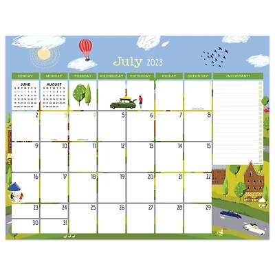 TF Publishing 2023 - 2024 Folk Love Large Desk Pad Monthly Blotter Calendar