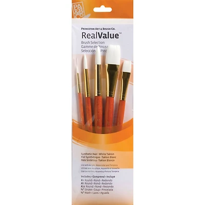 Princeton™ RealValue™ White Taklon Brush Set