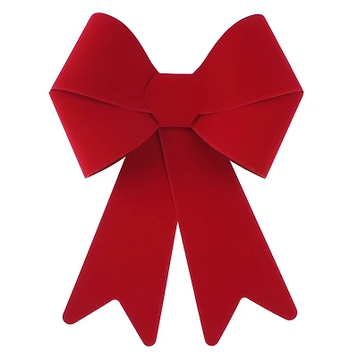 18" Classic Red Flocked Tree Bow by Celebrate It®