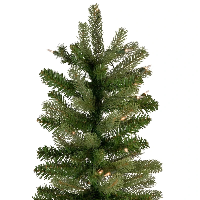 7.5ft. Pre-Lit Wicklow Noble Fir Pencil Artificial Christmas Tree, Clear Lights