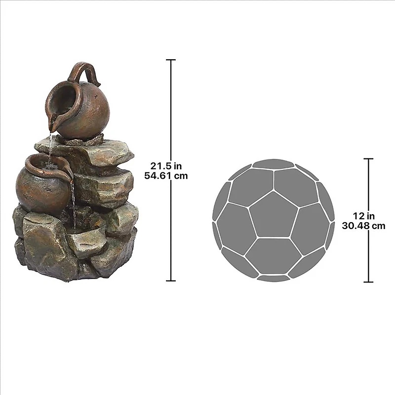 Design Toscano LaTaverna Cascading Urns Illuminated Garden Fountain