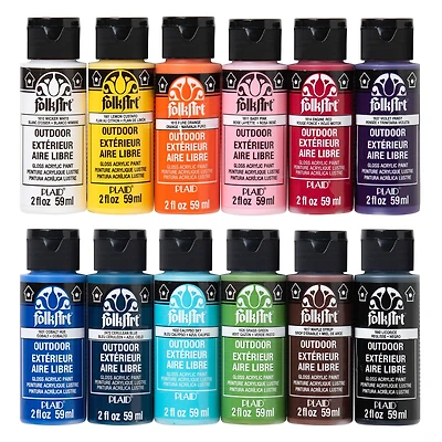 FolkArt® Outdoor Gloss Acrylic Craft Paint 12 Color Set