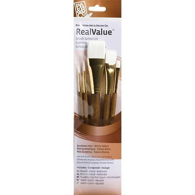Princeton™ RealValue™ White Taklon Brush Set With 1" Wash