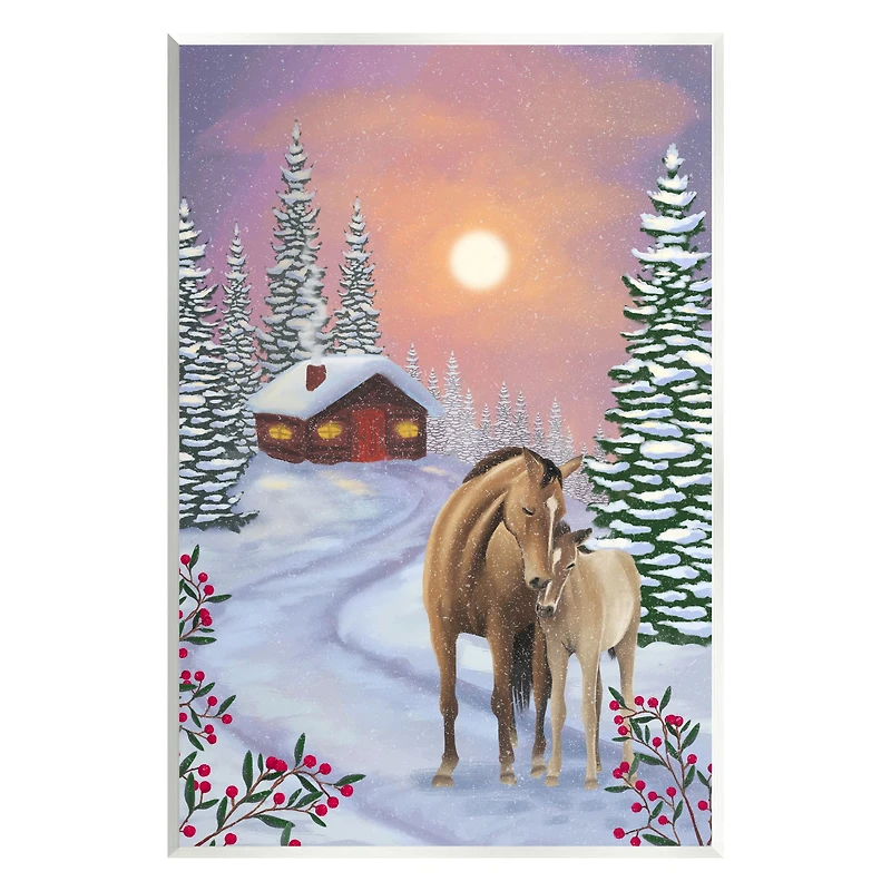 Stupell Industries Holiday Horses Winter Scene Wall Plaque Art