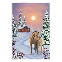 Stupell Industries Holiday Horses Winter Scene Wall Plaque Art