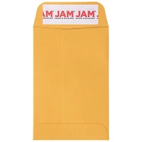 JAM Paper Brown Kraft Manila #4 Coin Business Commercial Envelopes with Peel and Seal Closure