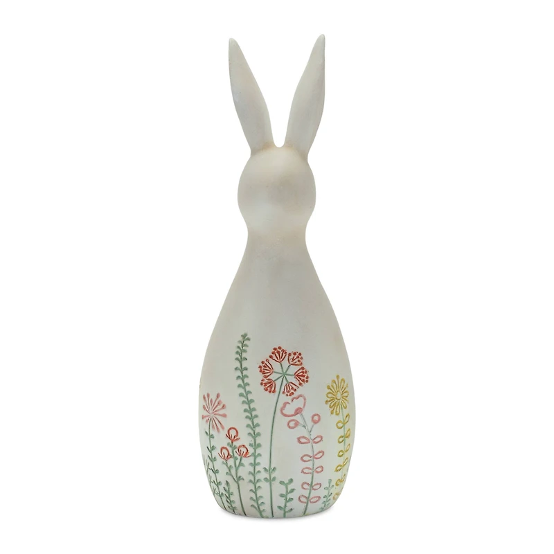 Floral Etched Rabbit Figurine Set