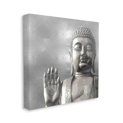 Stupell Industries Buddha Inspired Portrait Greyscale Eastern Figure Canvas Wall Art