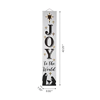 Glitzhome® 42" Lighted Wooden Nativity Porch Sign with Timer
