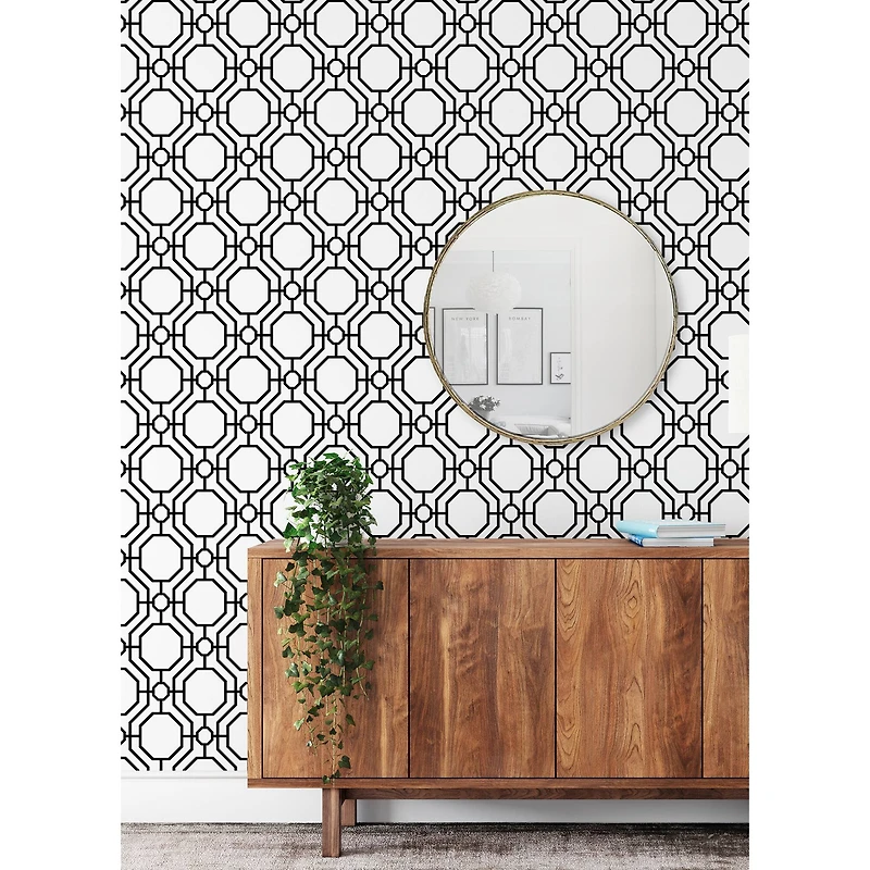 InHome Crawford Black & White Peel & Stick Wallpaper