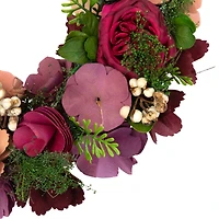 13.5" Wooden Floral Artificial Spring Wreath with Dried Pods