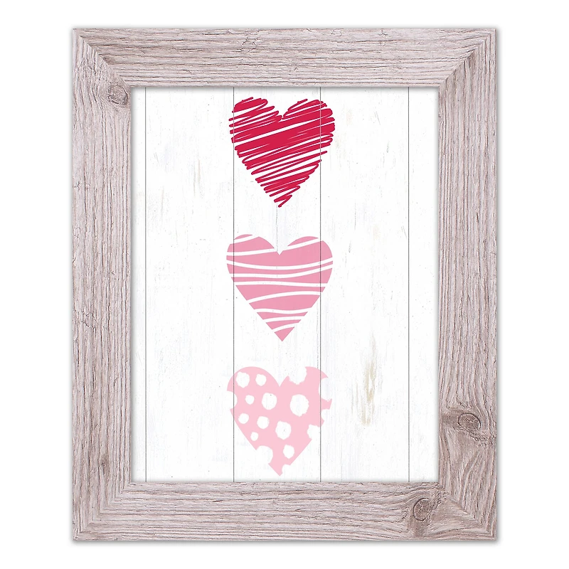 Tri Hearts Western White Framed Print