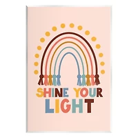 Stupell Industries Shine Your Light Hanukkah Rainbow Wall Plaque Art