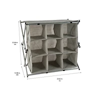 Simplify Gray 9-Grid Collapsible Shoe Rack