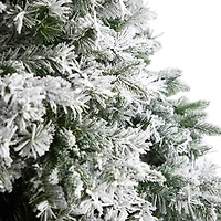 10ft. Pre-Lit Flocked Vermont Mixed Pine Artificial Christmas Tree, Clear LED Lights
