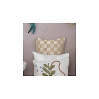 Hello Honey® Olive & Gray Woven Cotton Basket Weave Lumbar Pillow