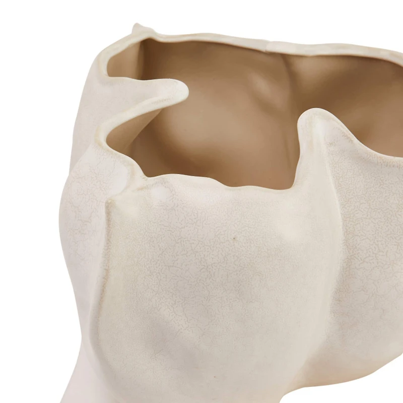 Hello Honey® 13" Natural Modern Organically Shaped Stoneware Planter