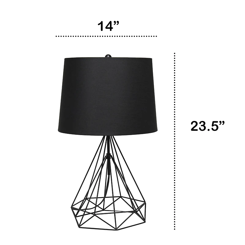 Lalia Home 23.5" Geometric Wired Table Lamp with Fabric Shade