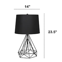 Lalia Home 23.5" Geometric Wired Table Lamp with Fabric Shade