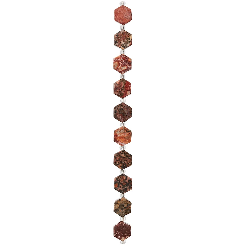 Leopard Jasper Hexagon Beads, 12mm by Bead Landing™