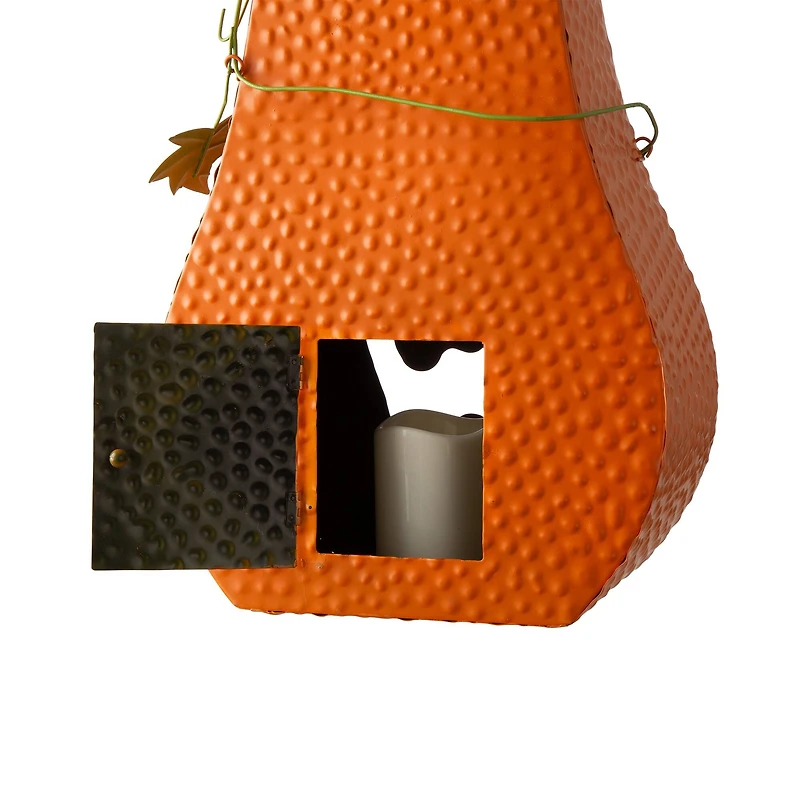 Glitzhome® 2ft. Pre-Lit Halloween Metal Jack-O-Lantern with LED Pillar