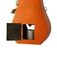 Glitzhome® 2ft. Pre-Lit Halloween Metal Jack-O-Lantern with LED Pillar