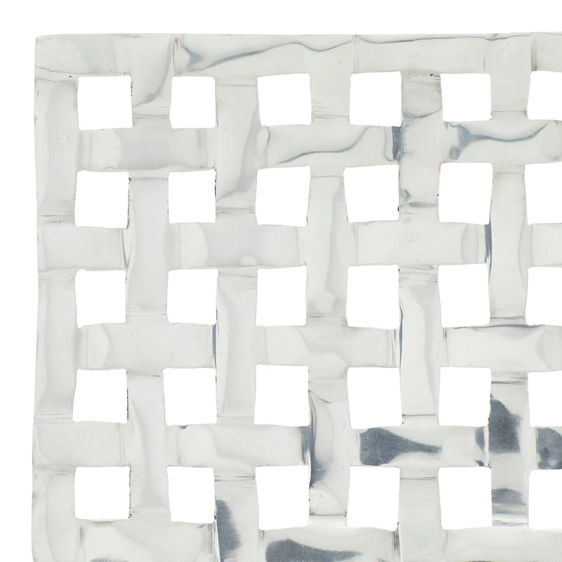 Silver Aluminum Contemporary Tray Set