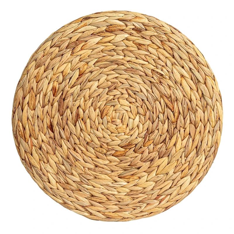 Household Essentials 18" Natural Water Hyacinth Hourglass Stool