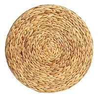 Household Essentials 18" Natural Water Hyacinth Hourglass Stool