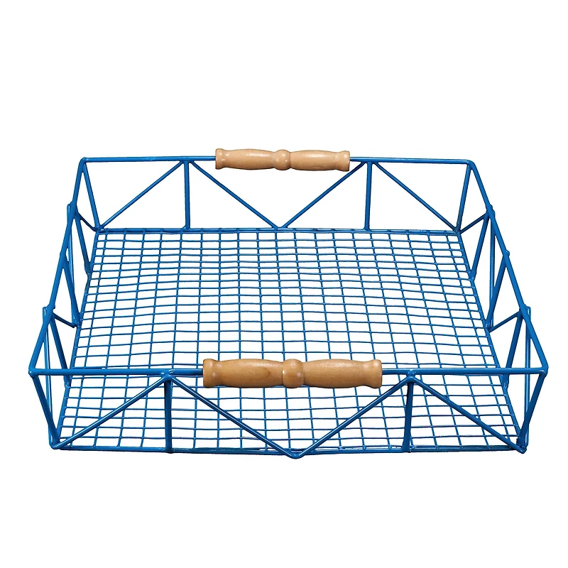 6 Pack: 14.5" Blue Wire Tray with Carrying Handles