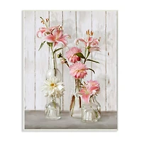 Stupell Industries Spring Pink Florals in Glass Jars Wall Plaque