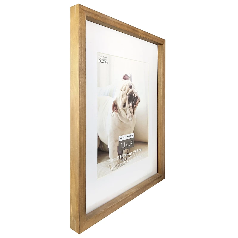 Home Natural Walnut Stain Wood Frame with Mat by Studio Décor