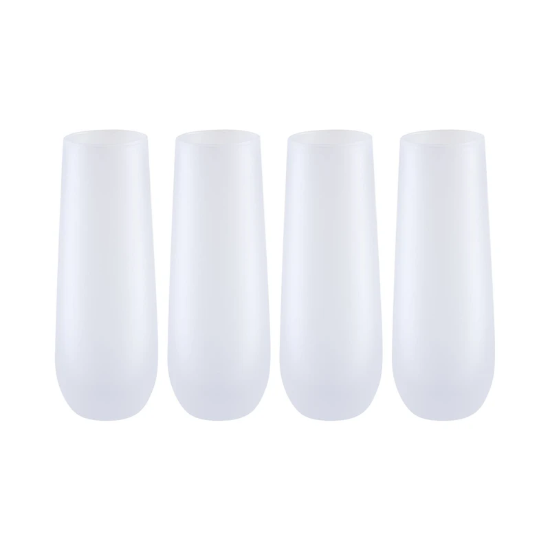 Craft Express 10oz. Frosted White Stemless Glass Champagne Flute, 4ct.