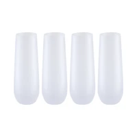 Craft Express 10oz. Frosted White Stemless Glass Champagne Flute, 4ct.