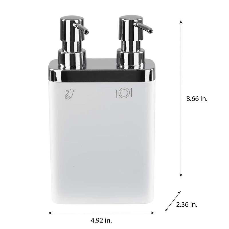 Kitchen Details White Dual Pump Soap & Lotion Dispenser