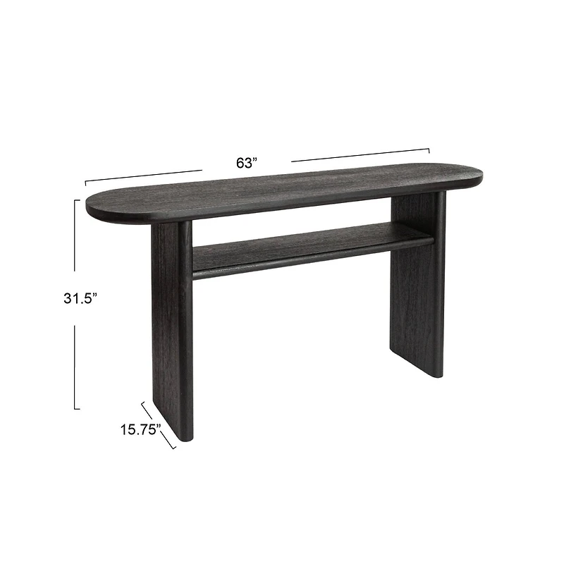 Hello Honey® Black Sturdy Fir Wood Console Table