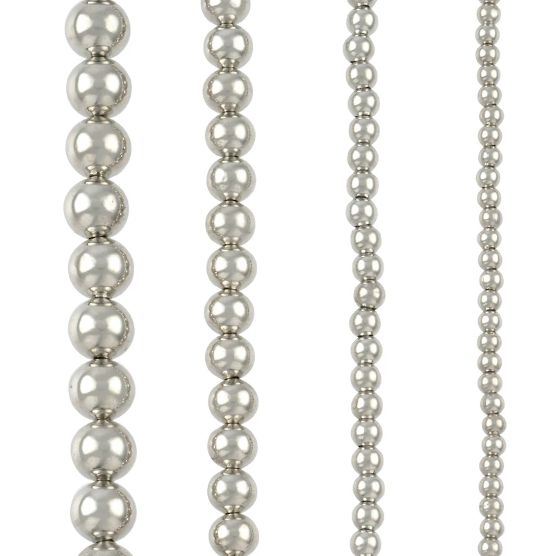 Rhodium Metal Round Beads Mix, by Bead Landing™