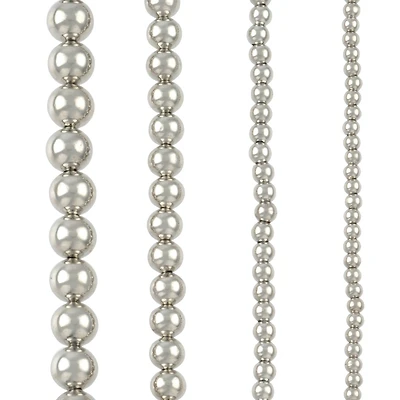 Rhodium Metal Round Beads Mix, by Bead Landing™