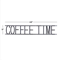 46" Black Coffee Time Iron Wall Sign